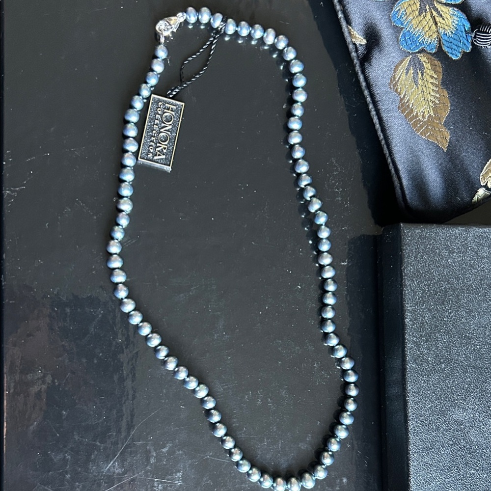 Honora Iridescent Blue Pearl Necklace